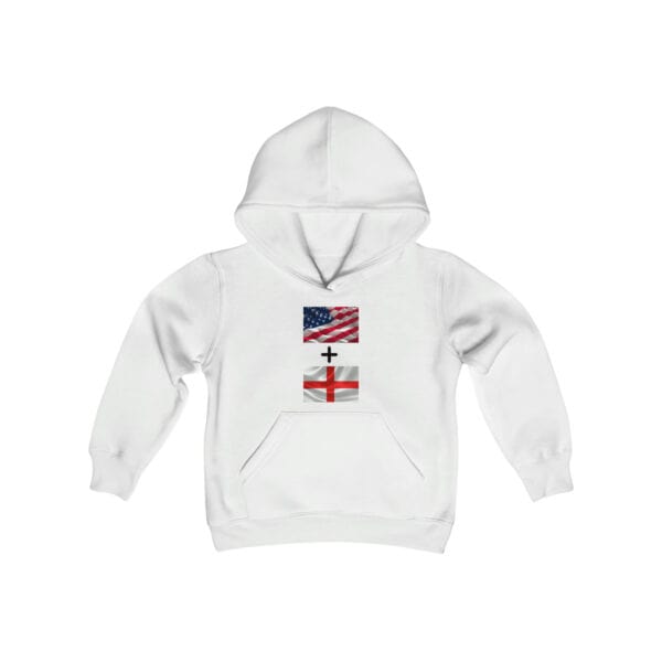 American plus English flags - Youth Heavy Blend Hooded Sweatshirt