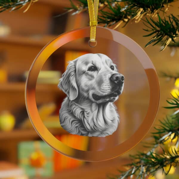 Golden Retriever Glass Ornament