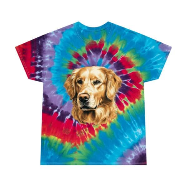 Golden Retriever Color Portrait "Festival" Tie-Dye Tee - Image 2