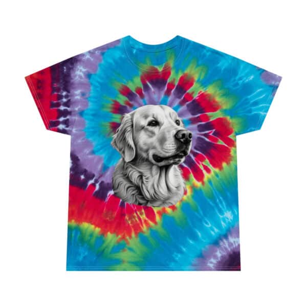 Golden Retriever B&W Portrait "Festival" Tie-Dye Tee - Image 2