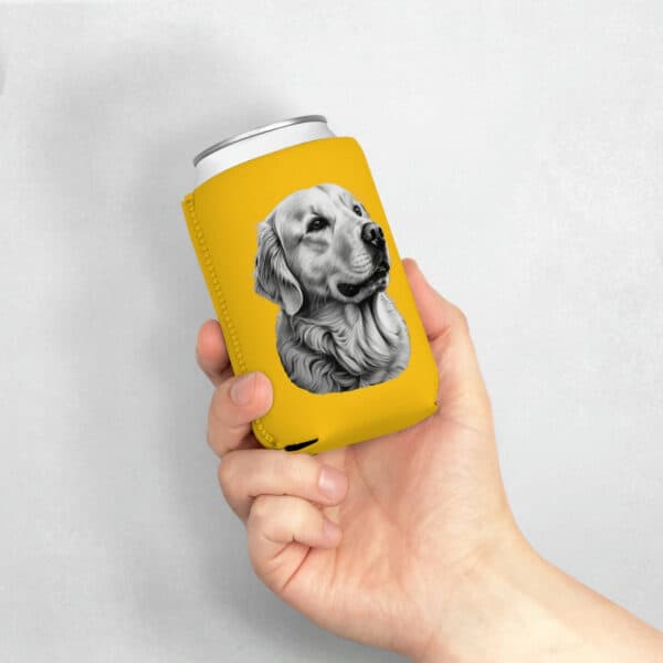 Golden Retriever Can Cooler Sleeve - "Golden paws, cold cans!"