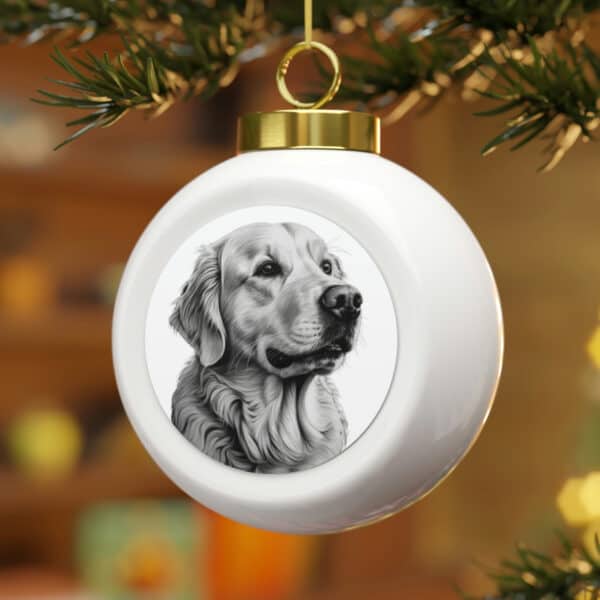 Golden Retriever Christmas Ball Ornament - Image 3