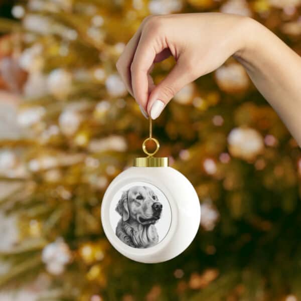 Golden Retriever Christmas Ball Ornament - Image 4