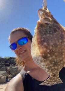 Close up of a fish caught from the ocean.